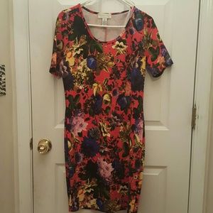 Trendy Floral Bodycon Dress